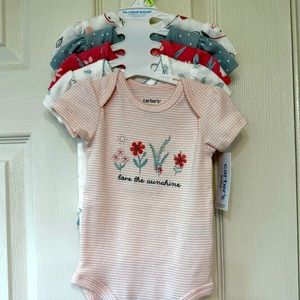 Carter’s 5 pack short sleeve onesies for baby girl